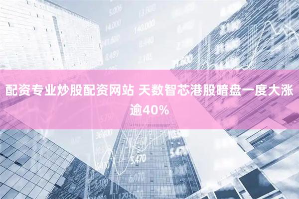 配资专业炒股配资网站 天数智芯港股暗盘一度大涨逾40%